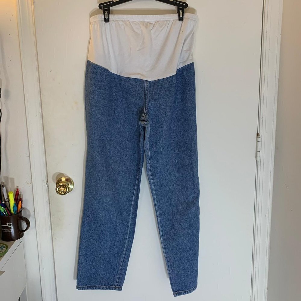 Duo Maternity Roll Panel Full Belly Coverage Jeans